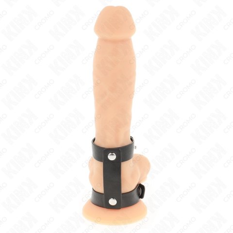 KINK Skorzany Podwojny Pierścień Intymny Regulowany Czarny KINK Skorzany Podwojny Pierścień Intymny Regulowany Czarny