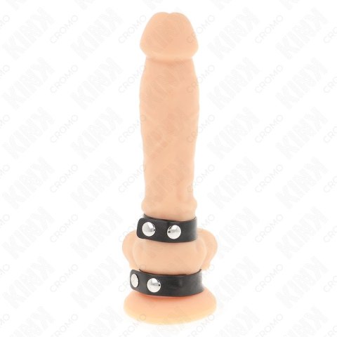 KINK Skorzany Podwojny Pierścień Intymny Regulowany Czarny KINK Skorzany Podwojny Pierścień Intymny Regulowany Czarny