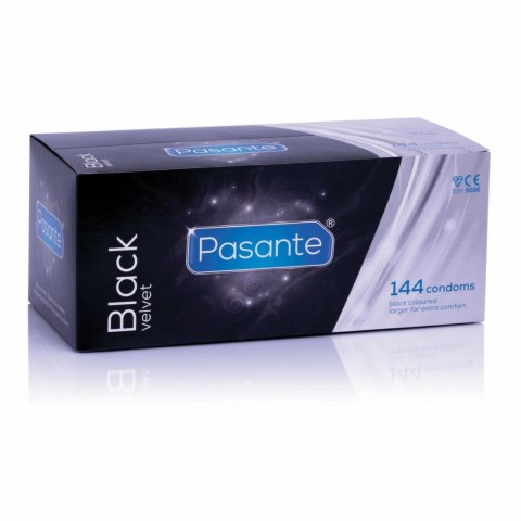 Pasante Black Velvet XL - Prezerwatywy czarne, 144 sztuki, rozmiar XL Pasante Black Velvet XL - Prezerwatywy czarne, 144 sztuki, rozmiar XL