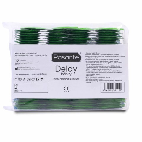 Pasante Delay 144 szt. prezerwatywy transparentne z opoźniającym systemem Pasante Delay 144 szt. prezerwatywy transparentne z opoźniającym systemem