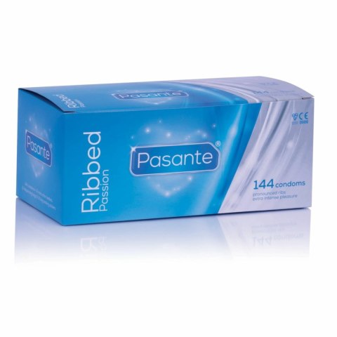 Pasante Ribbed 144 szt. prezerwatywy transparentne, prążkowana powierzchnia Pasante Ribbed 144 szt. prezerwatywy transparentne, prążkowana powierzchnia