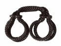 XR Brands Original Sin - wytrzymałe czarne kajdanki linowe 48 cm