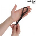 Addicted Toys Double Loop silikonowa lina z podwójną pętlą 19,5 cm czarna BDSM