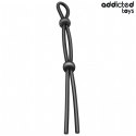 Addicted Toys Double Loop silikonowa lina z podwójną pętlą 19,5 cm czarna BDSM
