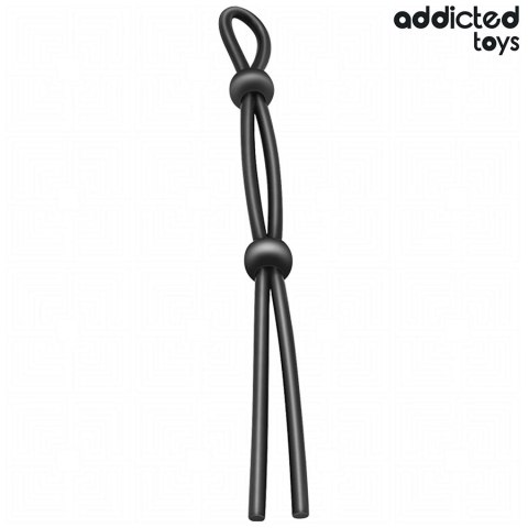 Addicted Toys Double Loop silikonowa lina z podwójną pętlą 19,5 cm czarna BDSM
