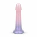 Mermaid Ombre Dildo Jelly 19 cm - kolorowa anatomiczna forma z brokatem
