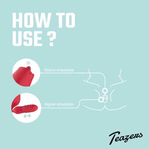 Teazers Rose model wielofunkcyjny z ruchomą końcowką i języczkiem