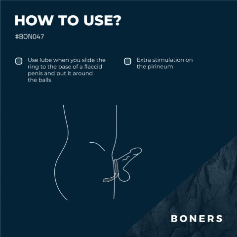 Boners pierścień erekcyjny silikonowy ze stymulatorem krocza niebieski – cock ring
