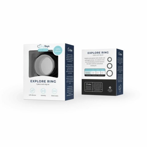 EasyToys Zestaw 3 Pierścieni Silikonowych Czarny - Rożne Rozmiary