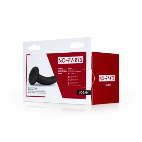 No-Parts Logan Dildo 13,5 cm Czarny - Anatomiczny Kształt Silikonowy