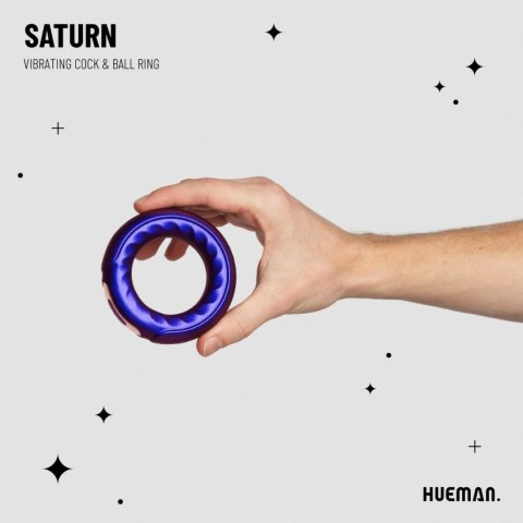 Hueman Saturn wibrujący pierścień erekcyjny silikonowy USB fioletowy – 10 funkcji