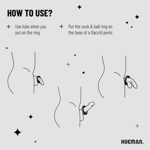 Hueman Saturn wibrujący pierścień erekcyjny silikonowy USB fioletowy – 10 funkcji