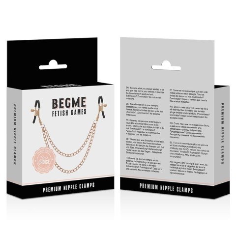 Begme Premium Black Edition - Zaciski na Sutki z Łańcuszkiem, Stal Begme Premium Black Edition - Zaciski na Sutki z Łańcuszkiem, Stal