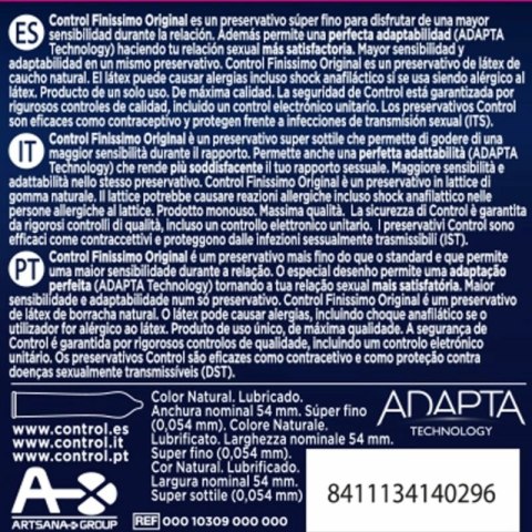Control Finissimo Prezerwatywy Ultra Cienkie 3 sztuki 54 mm Control Finissimo Prezerwatywy Ultra Cienkie 3 sztuki 54 mm