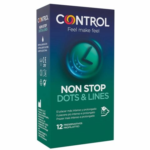 Control NonStop 12 szt. - prezerwatywy prążkowane i punktowe, opoźniające