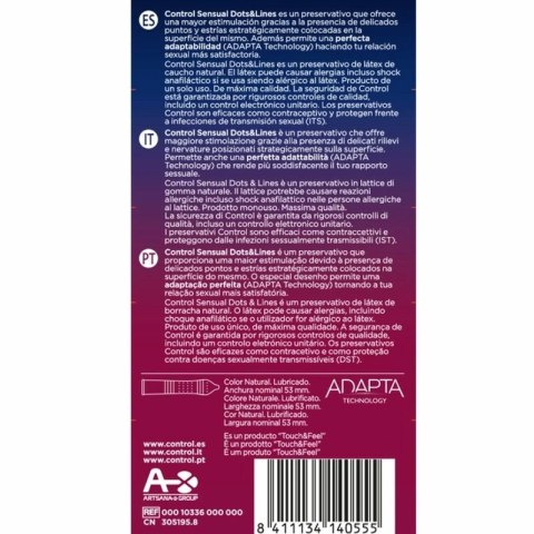 Control Sensual Dots & Lines 12 szt. - prezerwatywy z wypukłą teksturą Control Sensual Dots & Lines 12 szt. - prezerwatywy z wypukłą teksturą
