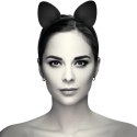 Coquette Chic Desire Opaska z Kocimi Uszami ze Skory Wegańskiej Czarna