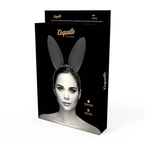 Coquette Chic Desire Opaska z Uszami Krolika Skora Wegańska Czarna Coquette Chic Desire Opaska z Uszami Krolika Skora Wegańska Czarna