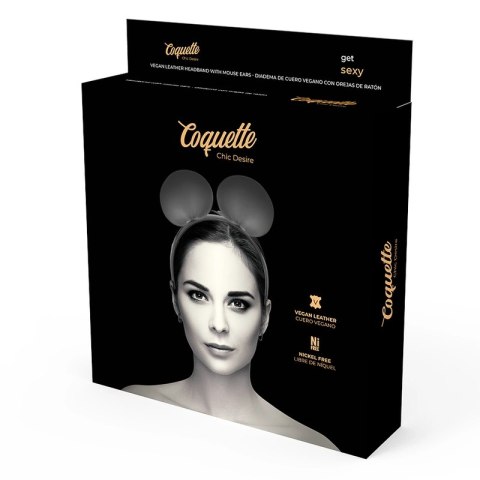 Coquette Chic Desire opaska z uszami myszy skora wegańska czarna Coquette Chic Desire opaska z uszami myszy skora wegańska czarna