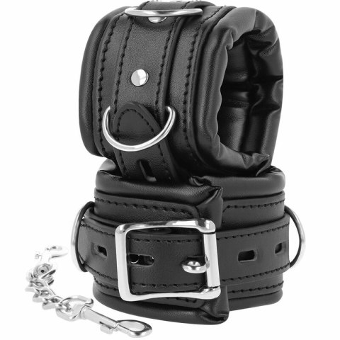 Darkness Kajdanki Bondage PU Skora Metal Wyściełane 20cm Czarne Darkness Kajdanki Bondage PU Skora Metal Wyściełane 20cm Czarne