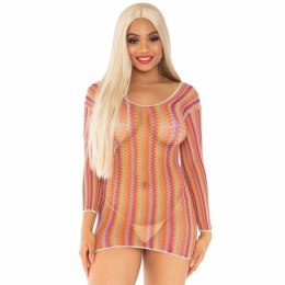 Leg Avenue mini sukienka siateczka zygzakowa tęczowa jeden rozmiar