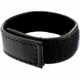 Metal Hard Leather Body - Czarny regulowany pasek skorzany z rzepem