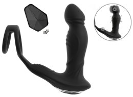 Rebel RC Prostate Plug Zdalny - silikonowy masażer z pierścieniami, czarny