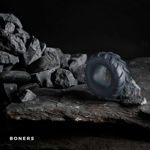 Boners Tire Cock Ring silikonowy pierścień erekcyjny uciskowy na penisa szary