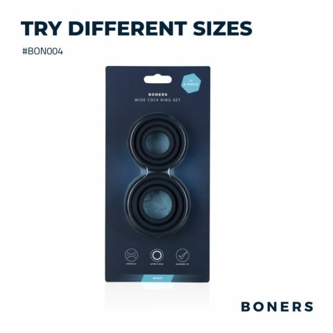 Boners Premium 6 pierścieni wibracyjnych na penisa silikonowe – zestaw