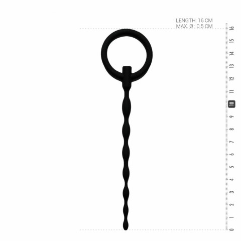 Sinner Gear silikonowy Dilator z uchwytem - falista powierzchnia, czarny