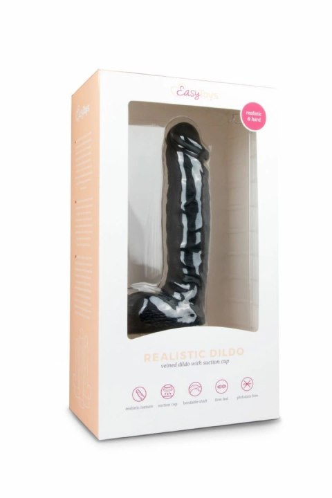 Dildo czarne z przyssawką 22,5 cm