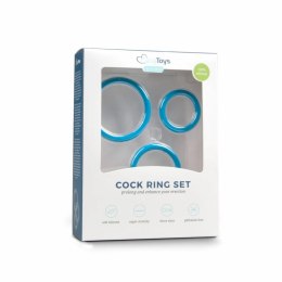 EasyToys zestaw 3 pierścieni erekcyjnych silikonowych niebieski – cock ring set różne rozmiary