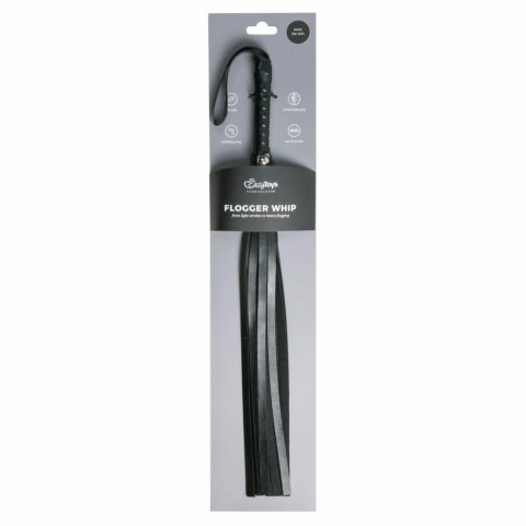 Sinner Gear Mini Skorzany Flogger z Ergonomicznym Uchwytom Czarny