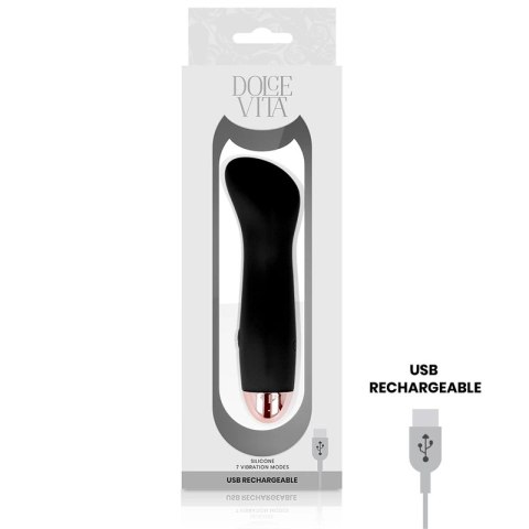 Dolce Vita Wibrator Akumulatorowy 7 Trybow Czarny Silikon 12,5cm Dolce Vita Wibrator Akumulatorowy 7 Trybow Czarny Silikon 12,5cm