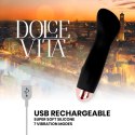 Dolce Vita Wibrator Akumulatorowy 7 Trybow Czarny Silikon 12,5cm