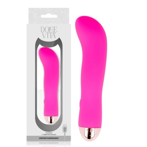 Dolce Vita Wibrator Akumulatorowy 7 Trybow Rożowy 13,2 cm USB Dolce Vita Wibrator Akumulatorowy 7 Trybow Rożowy 13,2 cm USB
