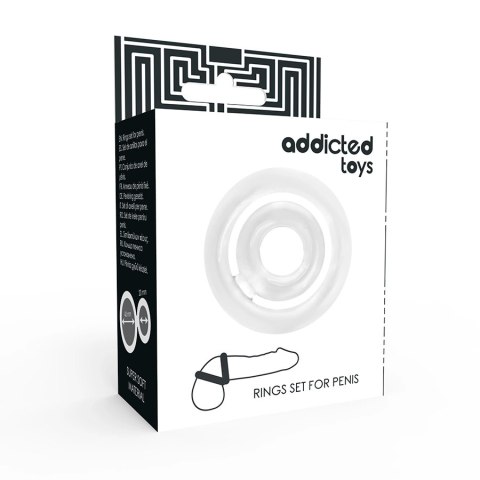 Addicted Toys Potenz-C-Ring Zestaw Silikonowych Pierścieni Przezroczystych Addicted Toys Potenz-C-Ring Zestaw Silikonowych Pierścieni Przezroczystych