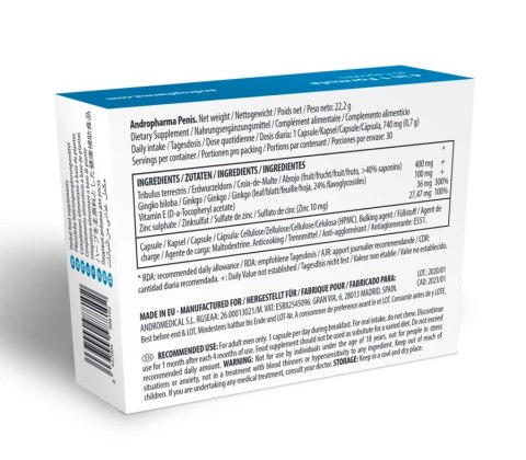 Andropharma Penis - Suplement diety dla mężczyzn, 30 kapsułek Andropharma Penis - Suplement diety dla mężczyzn, 30 kapsułek