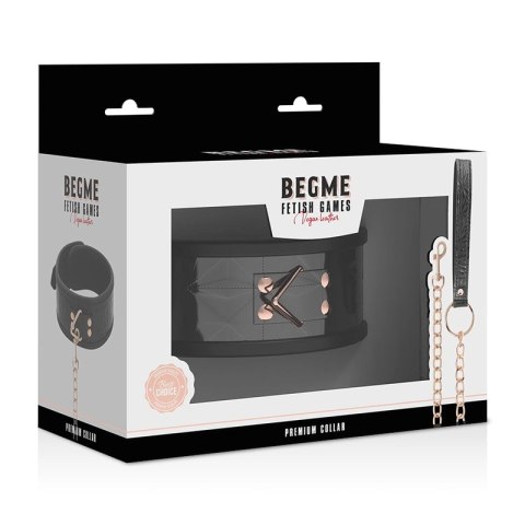 BEGME Black Edition Premium - Kołnierz z wegańskiej skory i neoprenem BEGME Black Edition Premium - Kołnierz z wegańskiej skory i neoprenem