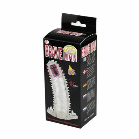 Baile Brave II Man - Elastyczna Nakładka Przedłużająca z Wibracjami 18 cm Baile Brave II Man - Elastyczna Nakładka Przedłużająca z Wibracjami 18 cm