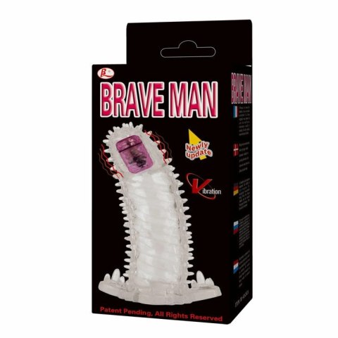 Baile Brave II Man - Elastyczna Nakładka Przedłużająca z Wibracjami 18 cm Baile Brave II Man - Elastyczna Nakładka Przedłużająca z Wibracjami 18 cm
