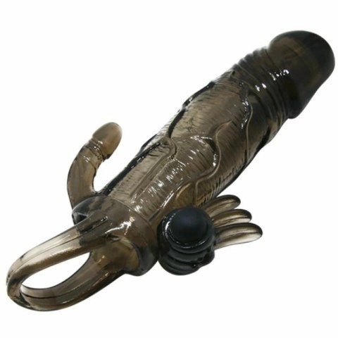 Baile Brave Man - Czarna nakładka z podwojnym systemem wibracyjnym, 16,5 cm Baile Brave Man - Czarna nakładka z podwojnym systemem wibracyjnym, 16,5 cm