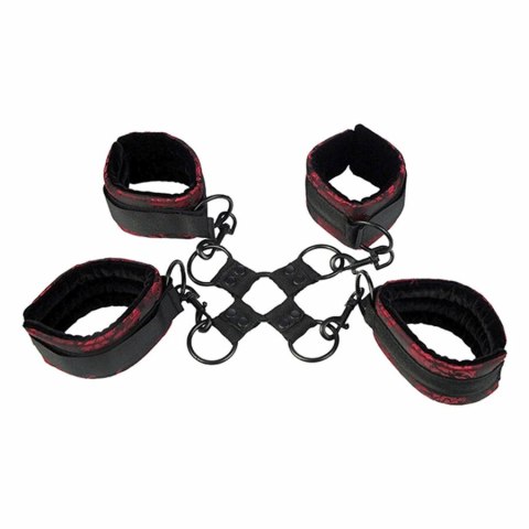 CalExotics Scandal Hog Tie - mankiety regulowane, czerwono-czarne CalExotics Scandal Hog Tie - mankiety regulowane, czerwono-czarne