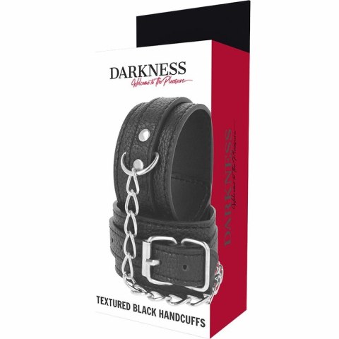 Darkness Kajdanki Tekstylne Skora PU Regulowane Metalowe Czarne Darkness Kajdanki Tekstylne Skora PU Regulowane Metalowe Czarne