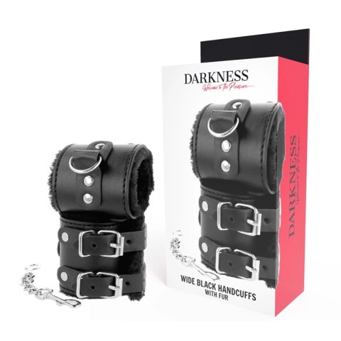 Darkness regulowane mankiety skorzane czarne z miękką podszewką Darkness regulowane mankiety skorzane czarne z miękką podszewką