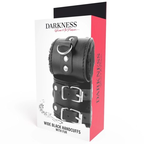 Darkness regulowane mankiety skorzane czarne z miękką podszewką Darkness regulowane mankiety skorzane czarne z miękką podszewką