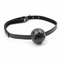 OHMAMA Ball Gag z otworami wentylacyjnymi, regulowany, czarny 4,5 cm
