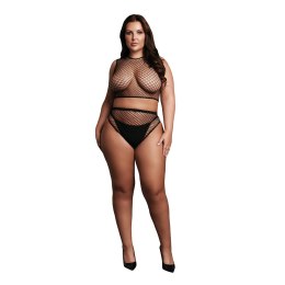 Le Desir komplet dwuczęściowy siateczkowy XL-4XL czarny