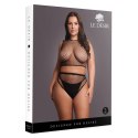 Le Desir komplet dwuczęściowy siateczkowy XL-4XL czarny