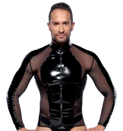 Black Level Koszula Winylowa Czarna z Siateczką 2XL Długi Rękaw Black Level Koszula Winylowa Czarna z Siateczką 2XL Długi Rękaw